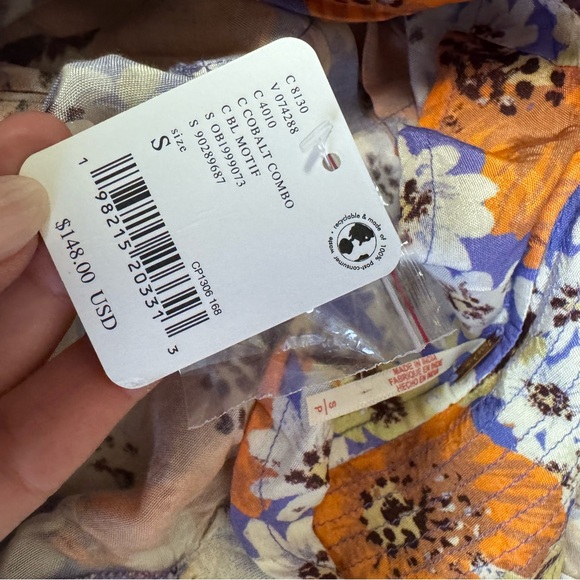 NWT Free People Sugar Crush Mini Dress in Cobalt Combo - Picture 11 of 13